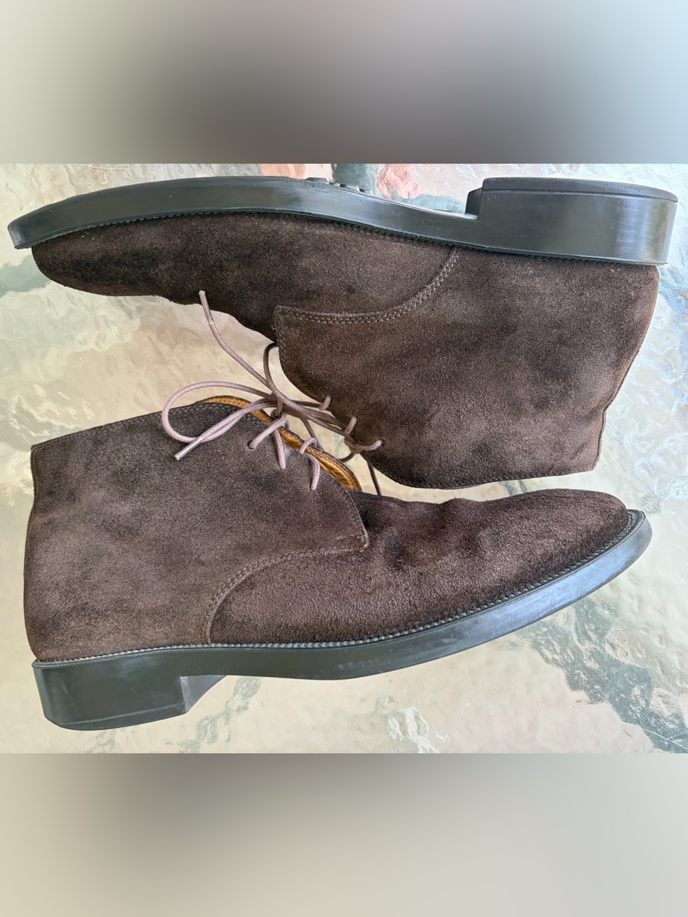 J.Crew Made in Italy Espresso Suede Chukka leather lined Boots Men's 10